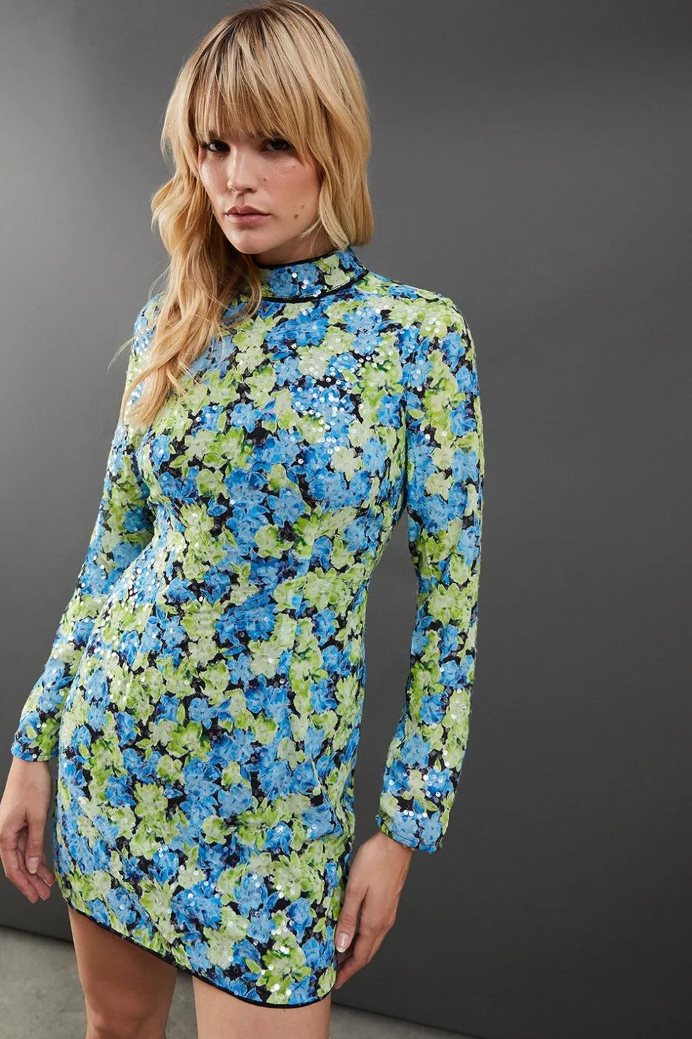 Sequin Outfits|Dresses^Nasty Gal Sequin Open Back High Neck Mini Dress |