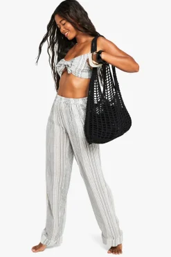 Sequin Outfits|Stripes^Nasty Gal Sequin Stripe Cotton Beach Trousers |