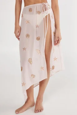 Skirts|Skirts^Nasty Gal Shell and Starfish Tie Side Maxi Beach Skirt |