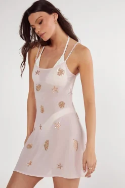 Dresses^Nasty Gal Shell and Starfish Tie Side Mini Beach Dress |