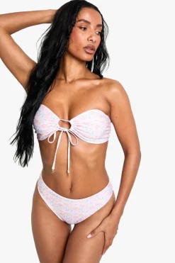 Bikini Tops|Bikinis^Nasty Gal Shell Print Trim Bandeau Top |