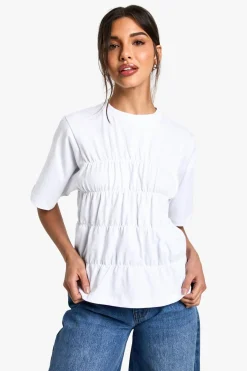 Tops^Nasty Gal Shirred Cap Sleeve Top |