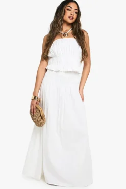 Skirts|Skirts^Nasty Gal Shirred Waist Cotton Poplin Maxi Skirt |