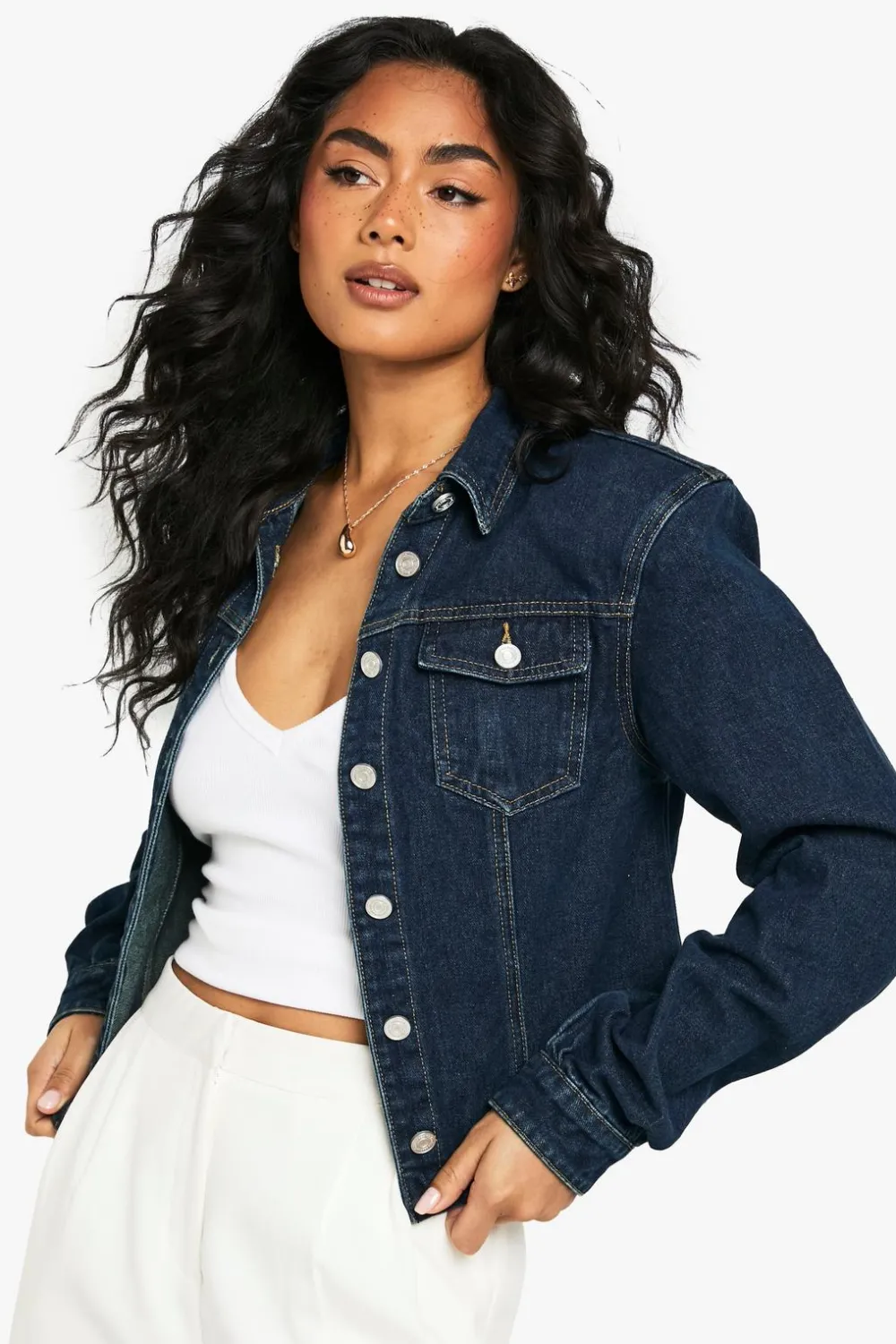 Denim|Denim^Nasty Gal Shoulder Pad Detail Denim Jacket |