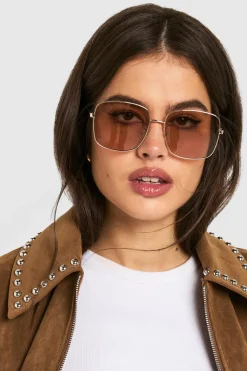 Sunglasses^Nasty Gal Silver Frame Oversized Sunglasses |