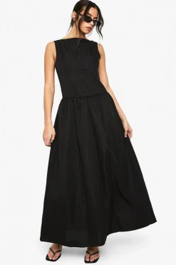 Dresses^Nasty Gal Slash Neck Button Detail Maxi Dress |