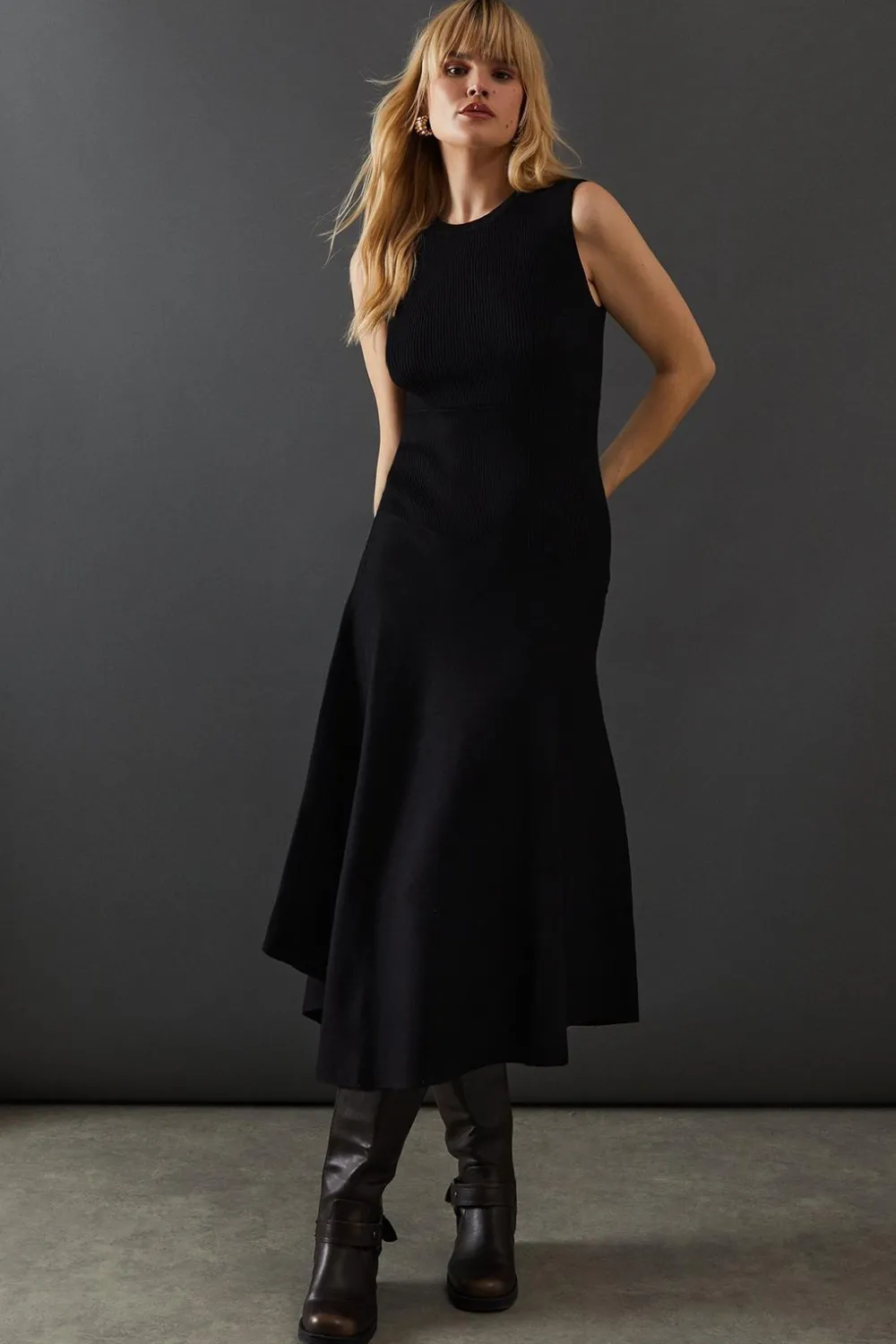 Dresses^Nasty Gal Sleeveless Asymmetric Hem Knitted Dress |