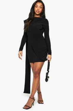 Dresses^Nasty Gal Slinky Drape Backless Mini Dress |