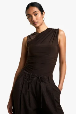 Tops^Nasty Gal Slinky Ruched Detail Sleeveless Top |