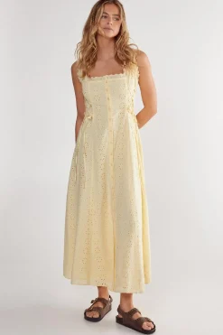 Maxi Dresses|Dresses^Nasty Gal Soft Corset Broderie Lace Up Side Midi Dress |