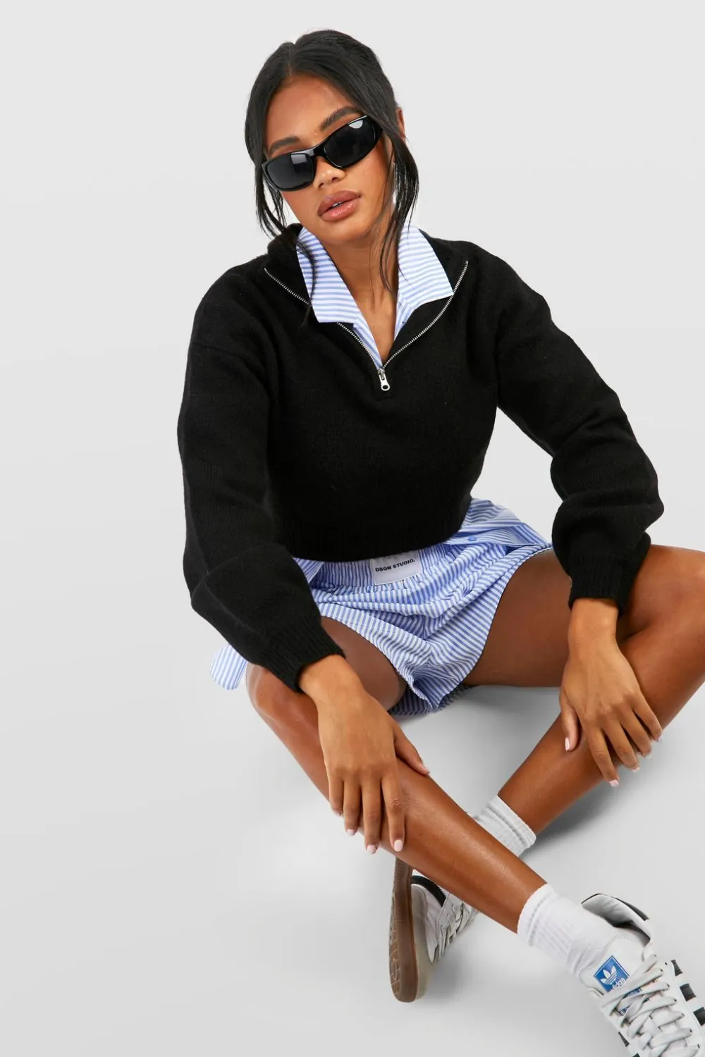 Sweaters|Knitwear^Nasty Gal Soft Knit Half Zip Crop Jumper |