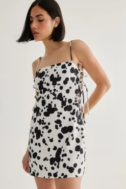 Mini Dresses|Dresses^Nasty Gal Spot Print Tailored Tie Side Dress |