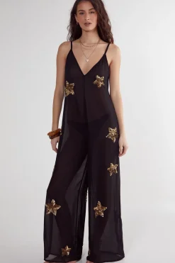 Beach Cover Ups|Swimwear^Nasty Gal Star Embellished Beach Jumpsuit |