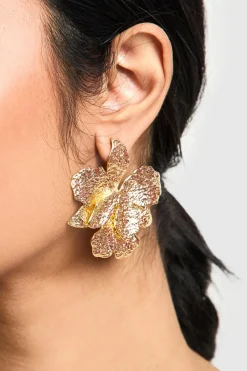 Jewelry^Nasty Gal Statement Textured Flower Stud Earrings |