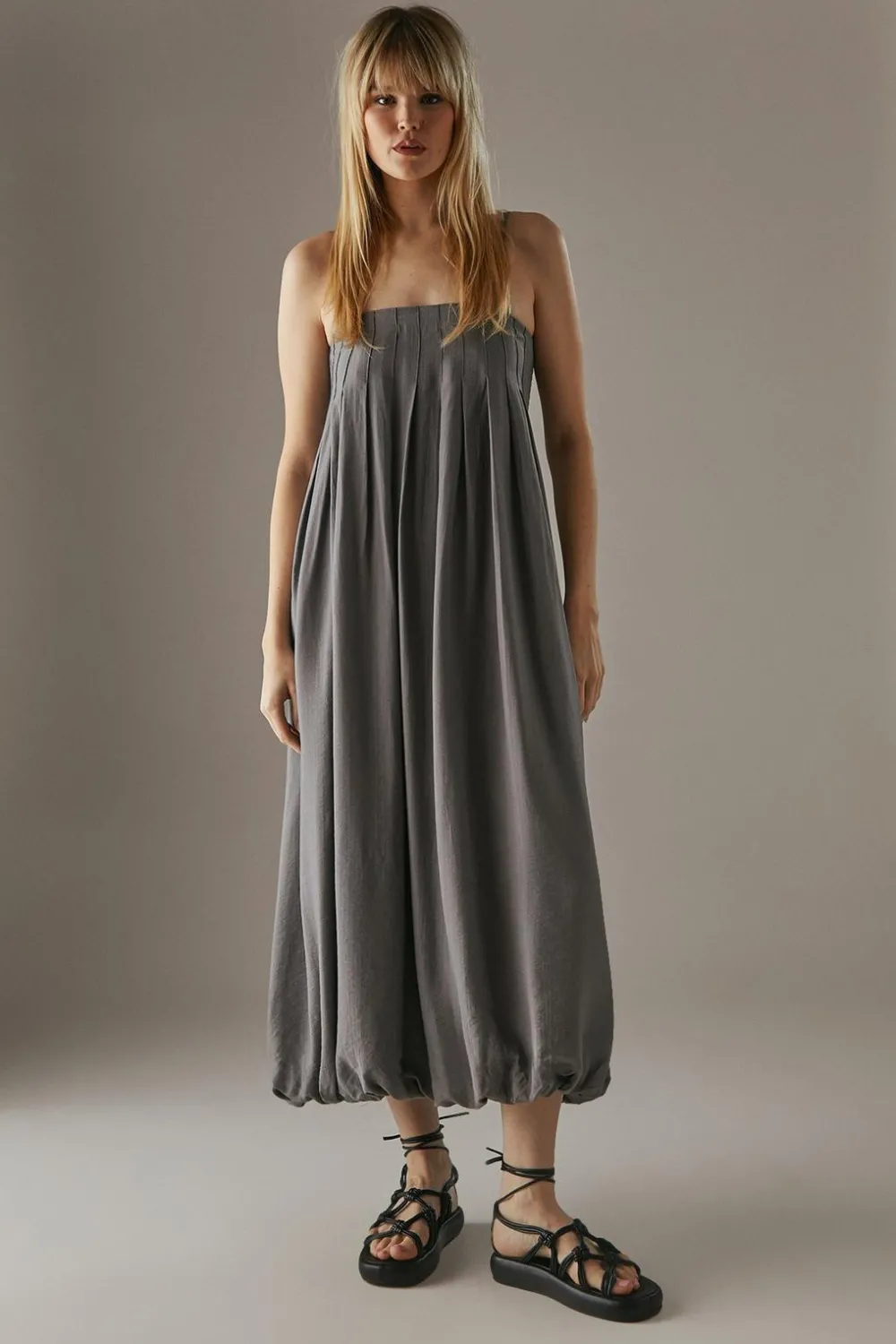 Dresses^Nasty Gal Strappy Seam Detail Bubble Midi Sundress |