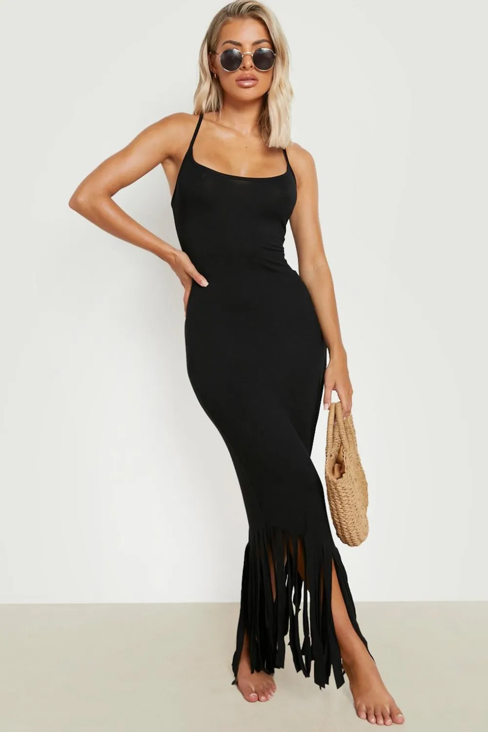 Vacation Shop^Nasty Gal Strappy Tassel Maxi Beach Dress |