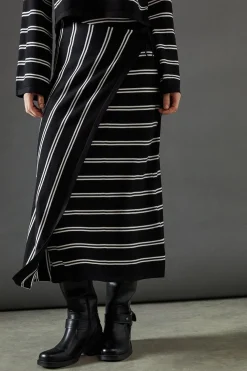 Stripes|Skirts^Nasty Gal Stripe Knitted Wrap Skirt Co Ord |
