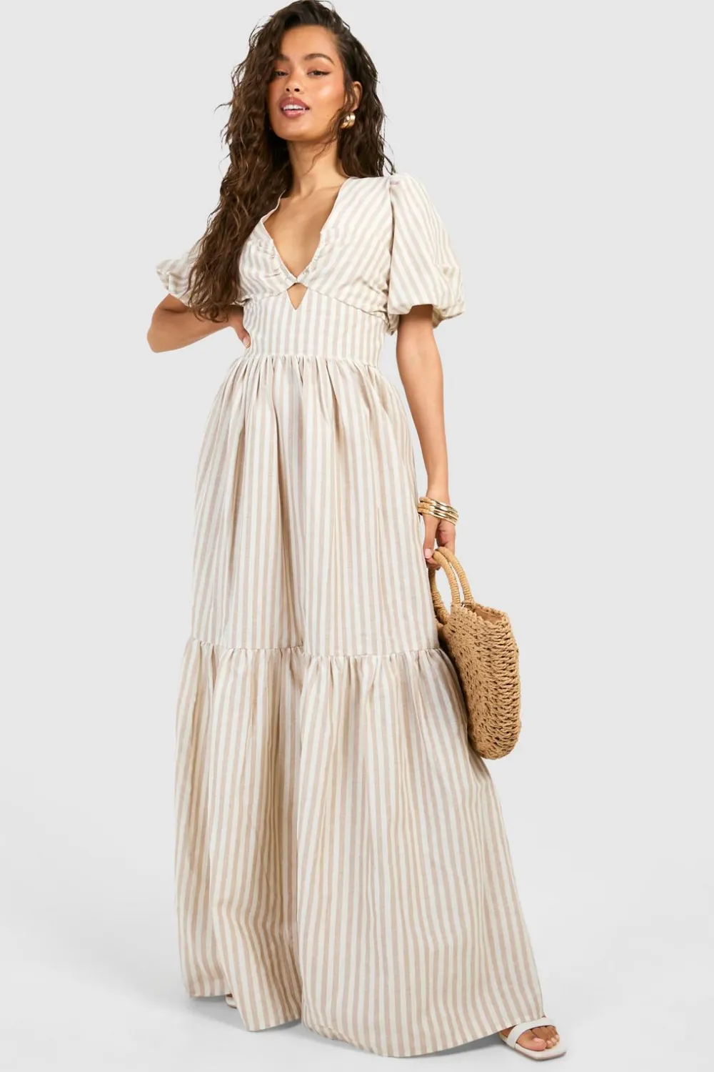 Stripes^Nasty Gal Stripe Tiered Maxi Dress |