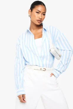 Stripes|Tops^Nasty Gal Striped Oversized Shirt |