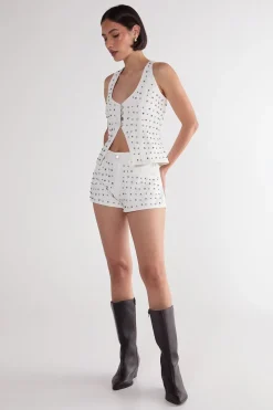 Denim|Denim^Nasty Gal Studded Denim Shorts |