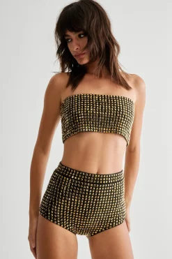 Disco Outfits|Festival Tops^Nasty Gal Studded Embellished Bandeau Top |