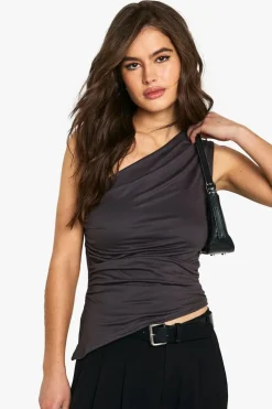 Tops^Nasty Gal Super Soft One Shoulder Ruched Side Top |