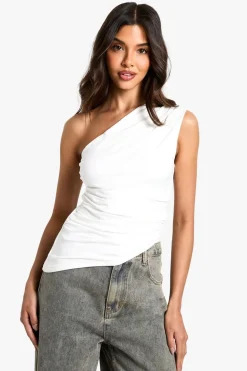 Tops^Nasty Gal Super Soft One Shoulder Ruched Side Top |