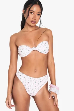 Bikini Tops|Bikinis^Nasty Gal Swimwear Essentials Ditsy Floral Knot Bandeau Bikini Top |