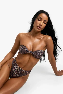 Animal Print|Bikinis^Nasty Gal Swimwear Essentials Leopard Print Thong |