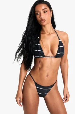 Stripes|Bikinis^Nasty Gal Swimwear Essentials Stripe Triangle Bikini Top |