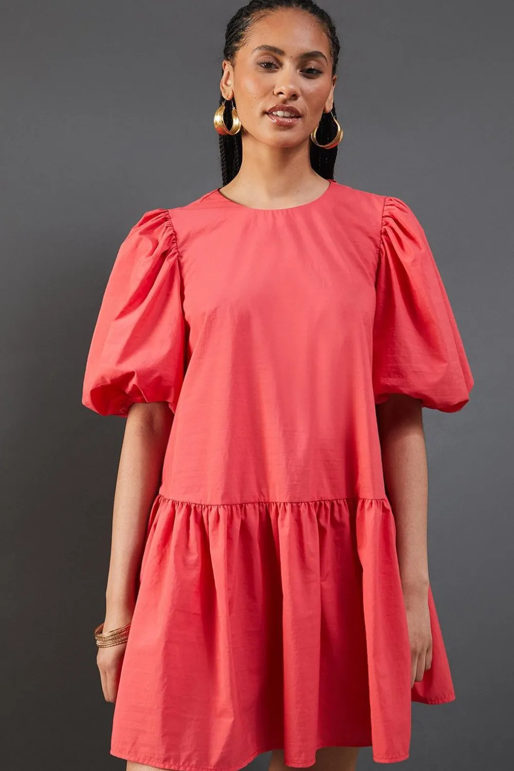 Dresses^Nasty Gal Taffeta Drop Waist Mini Smock Dress |