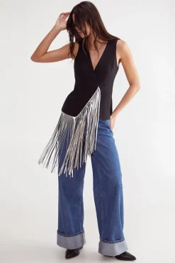 Fringing|Leather^Nasty Gal Tailored Faux Leather Fringed Top |