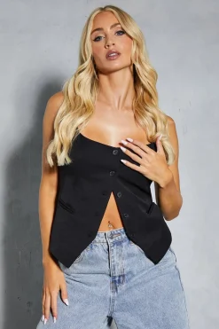 Jackets^Nasty Gal Tailored Fitted Square Neck Waistcoat |