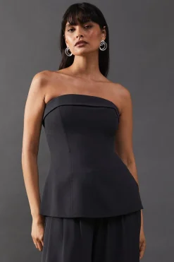 Tops^Nasty Gal Tailored Fold Edge Bandeau Top |