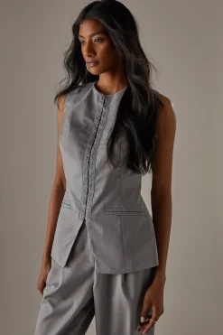 Jackets^Nasty Gal Tailored Hook + Eye Waistcoat |