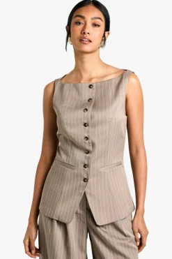 Stripes^Nasty Gal Tailored Pinstripe Waistcoat |