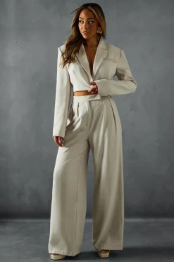 Pants^Nasty Gal Tailored Satin Waistband Trousers |