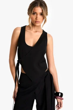 Tops^Nasty Gal Tailored Wrap Detail Top |