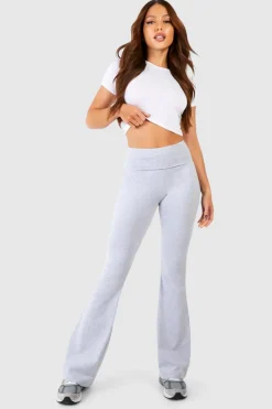 Pants^Nasty Gal Tall Cotton Jersey Folded Waistband Yoga Flares |
