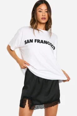 Skirts|Skirts^Nasty Gal Tall Satin Lace Trim Mini Skirt |