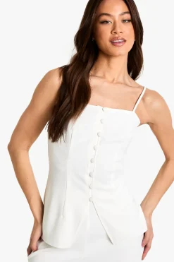 Waistcoats|Tops^Nasty Gal Tall Woven Tailored Top |