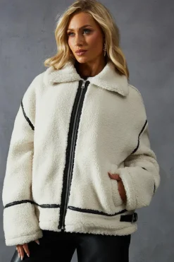 Coats^Nasty Gal Teddy Faux Fur Aviator Jacket |