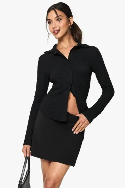 Tops^Nasty Gal Textured Button Through Shirt |