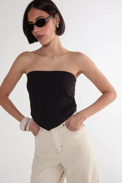 Crop Tops|Crop Tops^Nasty Gal Textured Casual Hanky Hem Tie Back Top |