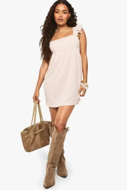 Dresses^Nasty Gal Textured Gingham Swing Mini Dress |