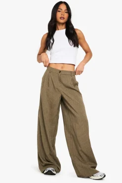 Stripes|Pants^Nasty Gal Textured Pinstripe Wide Leg Trousers |
