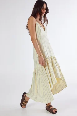 Festival Outfits|Festival Outfits^Nasty Gal Textured Stripe Dipped Hem Maxi Dress |