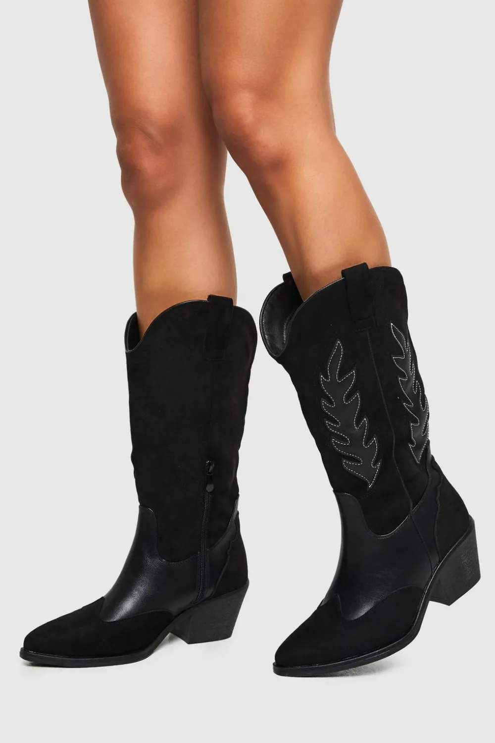 Cowgirl^Nasty Gal Textured Western Boot |