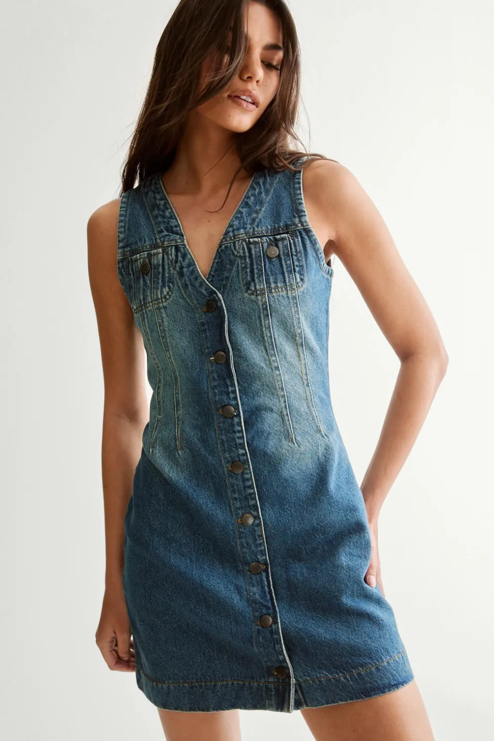 Dresses^Nasty Gal The Denim Sleeveless Mini Dress |