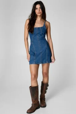 Denim|Denim^Nasty Gal The Denim Strappy Mini Dress |